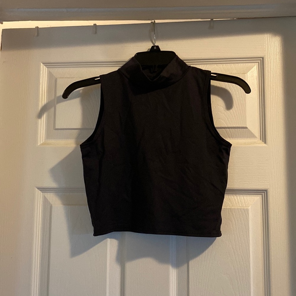 Matte Black High Neck Blackmilk Clothing Crop